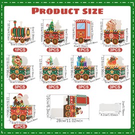 FEMONGY Advent Calendar for Filling, Paper Dragon Advent Calendar, 24 Colourful Folding Boxes for Standing and Decorating, Small Train Gift Box