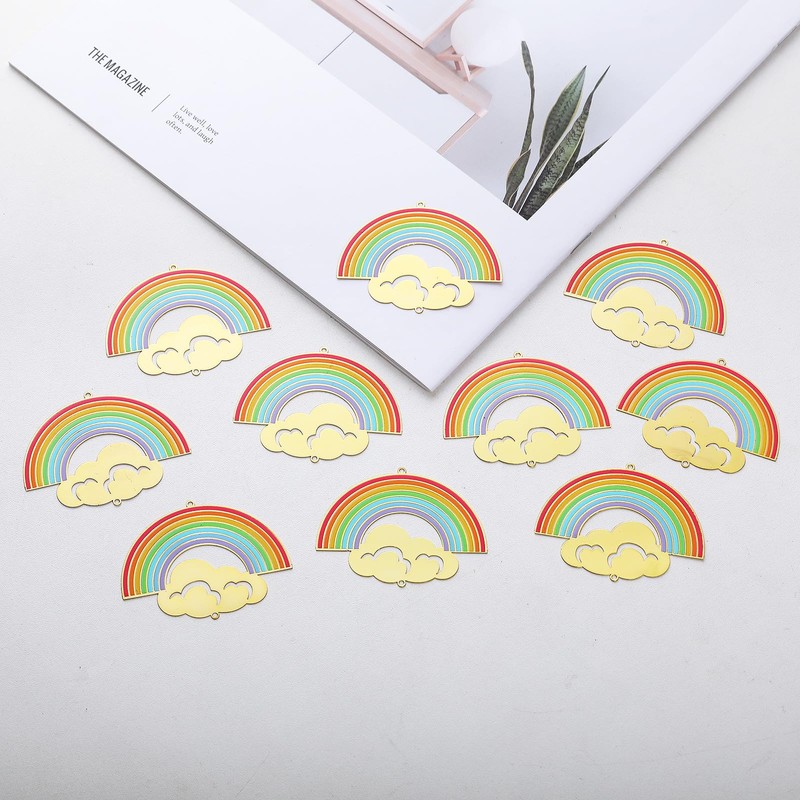 10 piezas de atrapasoles de metal colorido, nubes de arco