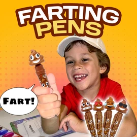 Kamhi World Boys Easter Basket Stuffers - Farting Poop Pen with Multiple Sounds - Funny Fart Pen Easter Gifts for Teens - Great for Birthdays, Prank Toys, A Character for Every Personality (Original)