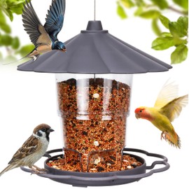 PBWZF Hanging Bird Feeder, 820 ml Foldable Hanging Bird Feeder, Bird Feeder for Hanging, Weatherproof, Plastic Feeding House for Birds, Suitable for Balcony, Garden