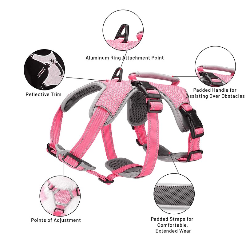 BELPRO Multi-Use Support Dog Harness, Escape Proof No Pull Reflective