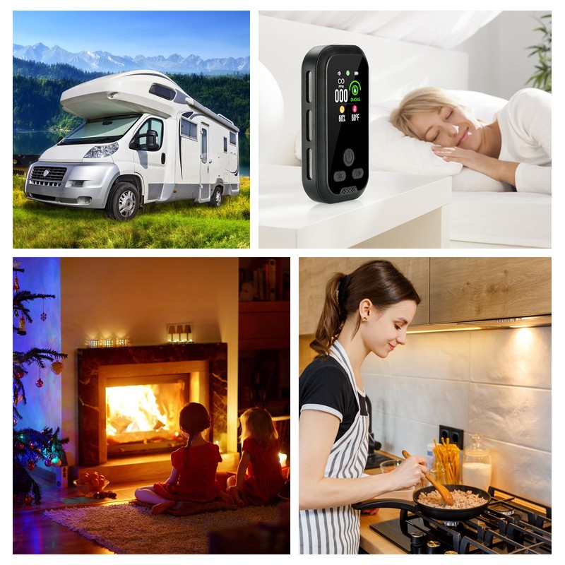 2pcs Carbon Monoxide Detector Plug in Wall, Portable Carbon Monoxide