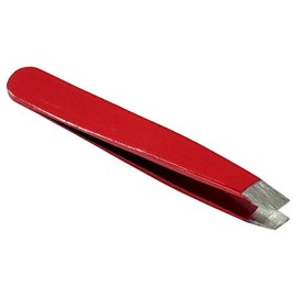 HTS 172M2 2" Red Mini Slanted Travel Eyebrow Tweezers