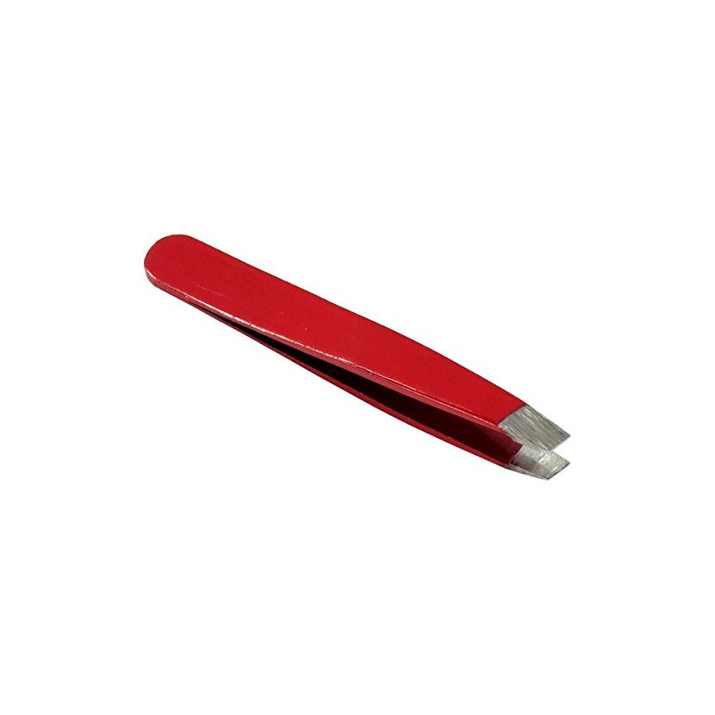 HTS 172M2 2" Red Mini Slanted Travel Eyebrow Tweezers