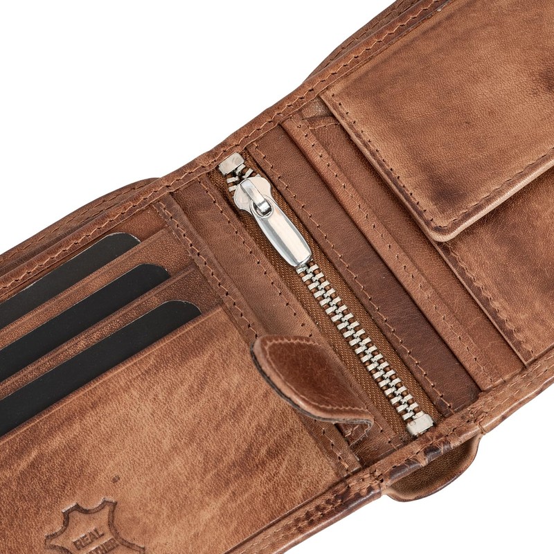 Fa.Volmer Men's Leather Wallet with RFID Protection - Extra Sturdy