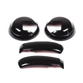 Suitable for Fiat 500 2010-2024 Car Inner Handle Panel Decorative Cover, Car Accessories Interior for Abarth 595 2010-2024, Car Inner Handle Cover Trim (Light Black)