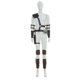 miccostumes Unisex Cosplay Accessory Belt Set Shoulder Armor and Belt with Wrist Guards Knee Guards (M)