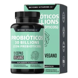 Probioticos 30 Billion Ufc + Prebióticos (prebiotic) + Inulina De Agave | 13 Cepas | Microencapsulación De 4 Capas | Fibra - Vitaminas Mujer / Hombre 