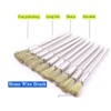 Wire Brush Set, 10 Pack, 5mm Brass Bristles, 3mm Shank