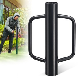 Fence Post Driver, 17 Inch Post Driver with Handle, 2.7 inch Inner Diameter Hand Post Pounder, 12LB Heavy Duty Black Iron T Post Pole Pounder Hand Post Rammer for U Fence Post Wooden Post