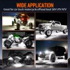 MICTUNING Pure White LED Rock Lights 12Pods Underglow Underbody Under