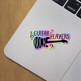 Holographic Decal Stickers of Guitar Players Rock Premium Waterproof Vinyl Decal Stickers for Laptop Phone Accessory Helmet Car Window Mug Tuber Cup Door Wall Decoration ANDVER3c7860aHO