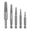 5 Piece Reverse Tap Set Screw Extractor Set, Hex Handle,