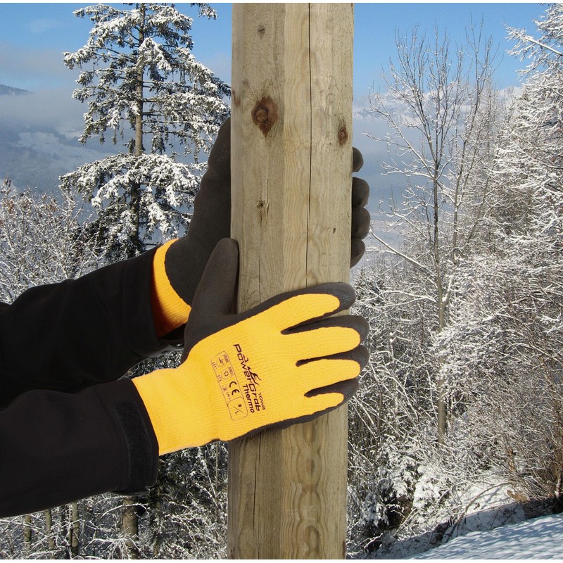 Kerbl 297283 PowerGrab Thermo Winterhandschuh, Gelb, Größe 9