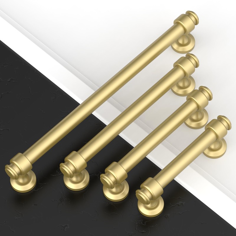 Amerdeco 10 Pack Brushed Gold Cabinet Pulls 7.5 Inch Hole