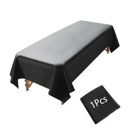 Massage Table Sheet, 87 x 51" PVC Reusable Wax Mat Pad Waterproof Massage Bed Cover Sheet (1Pcs Black)