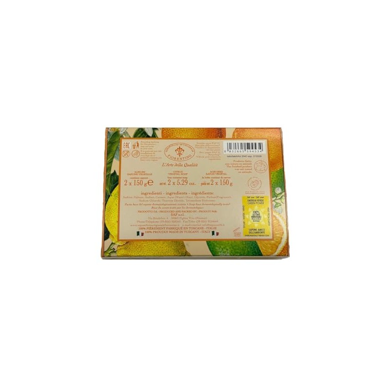 Saponificio Artigianale Fiorentino, Citrus Soap Vegetable Soap Set of 2