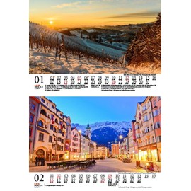 Reisezauber Austria DIN A5 Wall Calendar for 2025 Austria Holidays - Set: 1 x Calendar, 1 x Christmas Pendant, 1 x Greeting Tag (Total 3 Pieces)