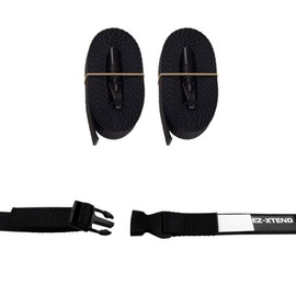 EZ-Xtend Adjustable Boat Cover Tie Down Straps w/Delrin Quick Release Buckles - Heavy Duty 1" Polyester Webbing 4500 lb Break Strength - 250 lb QR Buckle - Boat Accessories - 2 Pack (6 Feet, Black)