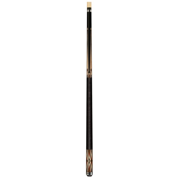 Players G-3396 Graphic Black with Maple Cutaways and Cocobola/Bocote Diamonds Cue, 19.5-Ounce