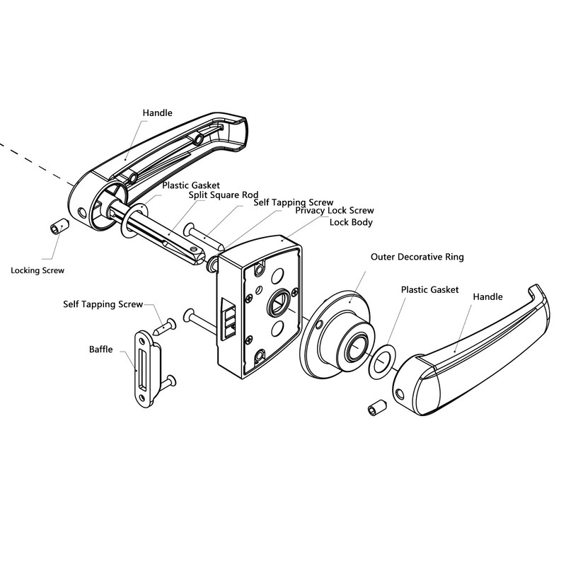 Bathroom Restroom Privacy Lock Entry Lever Lock Aluminum Alloy Matte