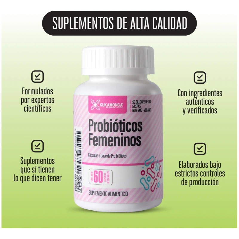 Probióticos Femeninos + 50 Billones De Ufc | Vegano |