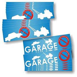 Garage – Sign Parken Verboten – Stickers Park and 2 Different Versions – Pack of 20 (2 Packs of 10 stickers)