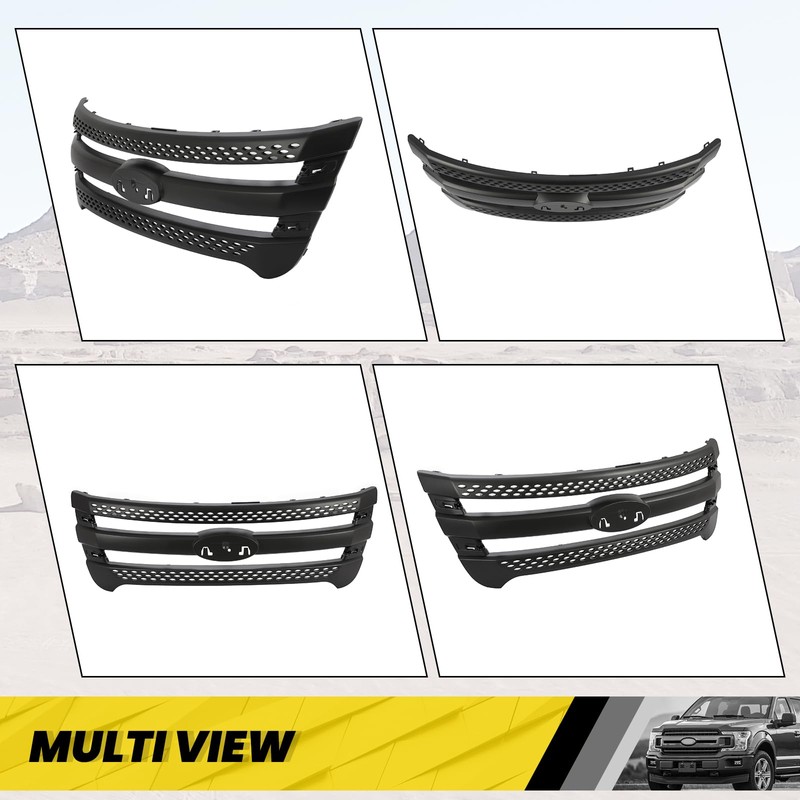 KUAFU Front Grille Inserts Compatible with 2011-2015 Ford Explorer Bumper