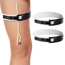 YUXIANLB 2PCS Catheter Leg Bag Straps, Adjustable Urine Drainage Bag Leg Band Nylon Catheter Bags Holder, Anti Slip Foley Catheters Kit Elastic Foley Stabilization Device for Men Women, 2 x 34.5 Inch