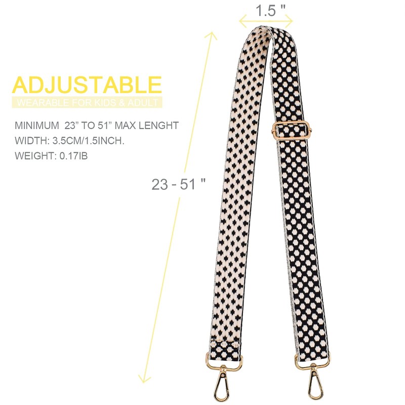 Adjustable Handbag Strap Wide Purse Strap Replacement Shoulder Crossbody Bag