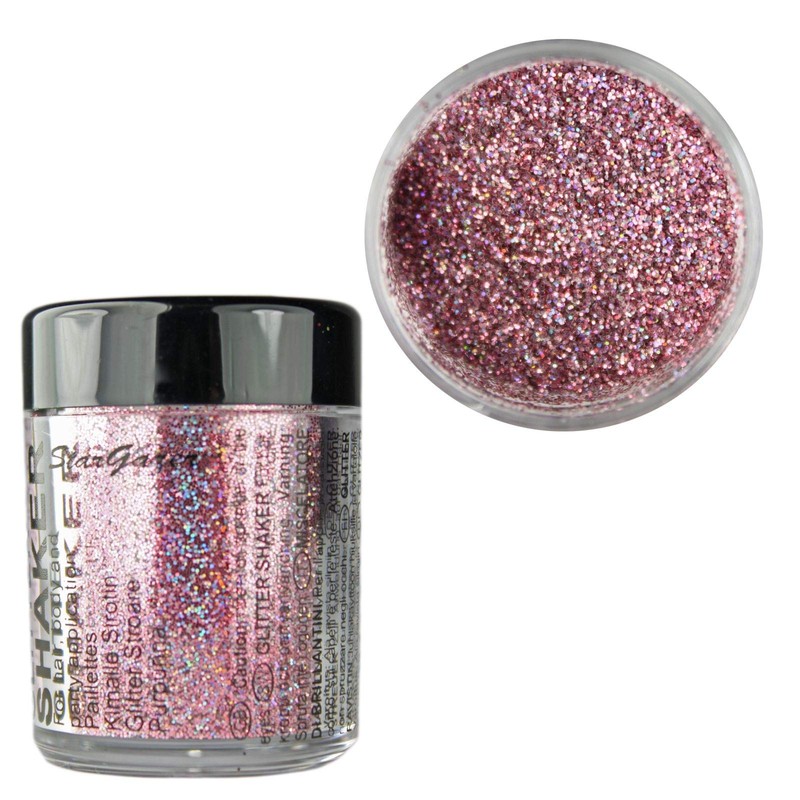 Stargazer Starlight Glitter Shaker, Pink Nebula. Cosmetic glitter powder for