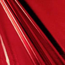 60" Foil Lame Metallic Stretch Spandex Fabric - Per Yard (Various Colors) - Red