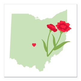 CafePress Ohio State Square Car Magnet 3 X 3 Square Car Magnet, Magnetic Bumper Display