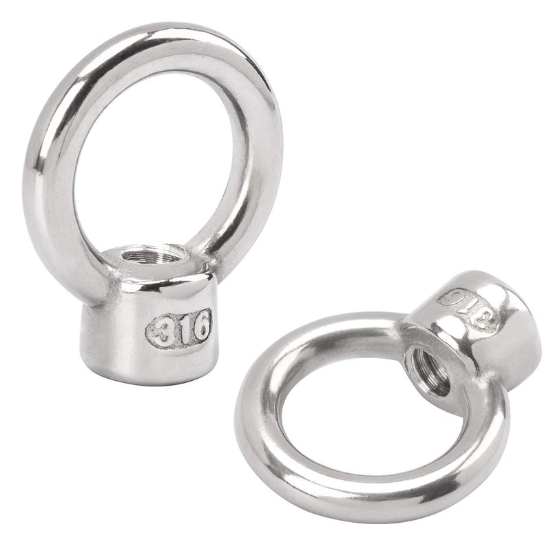 PAGOW 4 Pieces Stainless Steel 316 Lifting Eye Nut, 1/4"