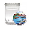 Japanese Woodblock Along River Odorless Air Tight Medical Glass Jar D-061
