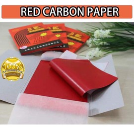 (18.5cmx25.5cm) Multi-Size Red Carbon Transfer Paper for Wood, Paper, Canvas, and Other Art Surfaces, 100 Sheets Carbon Copy Paper for Sewing Fabric Cloth Embroidery