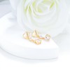 Sterling Sliver Gold Heart Shaped Stud Earrings with with Sparkling