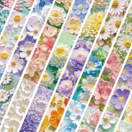 Pack of 30 Oil Painting Flower Bookmarks Paper Flower Bookmark Aesthetic Colourful Flowers Bookmark Girls Unique Flowers Book Marks Floral Bookmarks For Reading Bookmark Aesthetic Reading Accessories