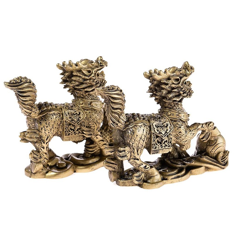 lachineuse Qilin Gold, Harz, 12 x 10 x 15 cm