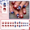 Square Press on Nails Short 4th of July Fake Nails