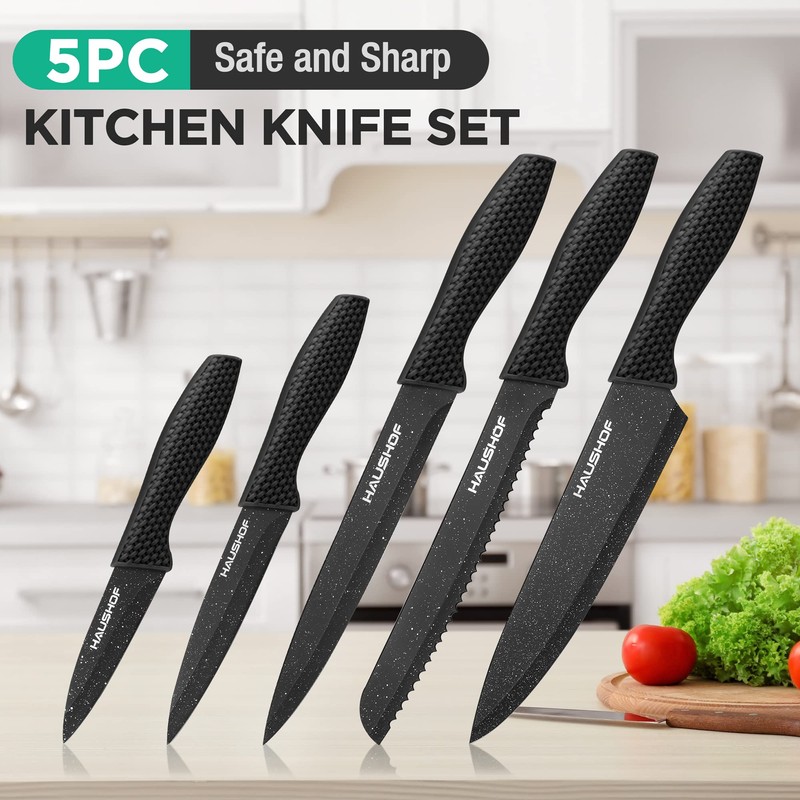 HAUSHOF Kitchen Knife Set, 5 PCS Knife Sets with Arcylic
