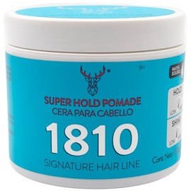 1810 Cera SUPER HOLD POMADE para cabello (Nueva Imagen) - FIJACIÓN ALTA - BRILLO MEDIO - Pomada para cabello Base Agua - Libre de Parabenos - Libre de