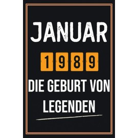 Januar 1989 Die Geburt von Legenden: 32. Geburtstag Geschenk männer frauen, Geschenkideen für 32 jahre Bruder Schwester Freund - Notizbuch a5 liniert