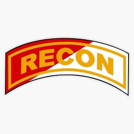 Recon Tab - Cav Scout Colors Window Bumper Sticker Decal 5"