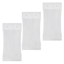 Aenmt 3 Pcs Women’s Bodysuit Extender, Removable and Washable Bodysuit Crotch Extender with 2 Plastic Snaps, White