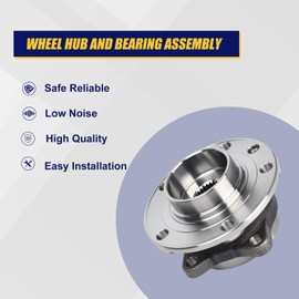 KUSATEC 513348 Front Wheel Bearing and Hub Assembly Compatible with 2015-2017 Chrysler 200, 2013-2016 Dodge Dart, 5 Lug Bolts w/ABS