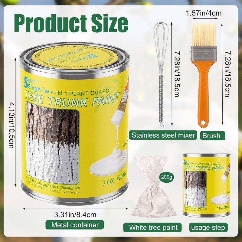 Singhoow Tree Whitewash Paint Tree Trunk Paint Kit, DIY Trees