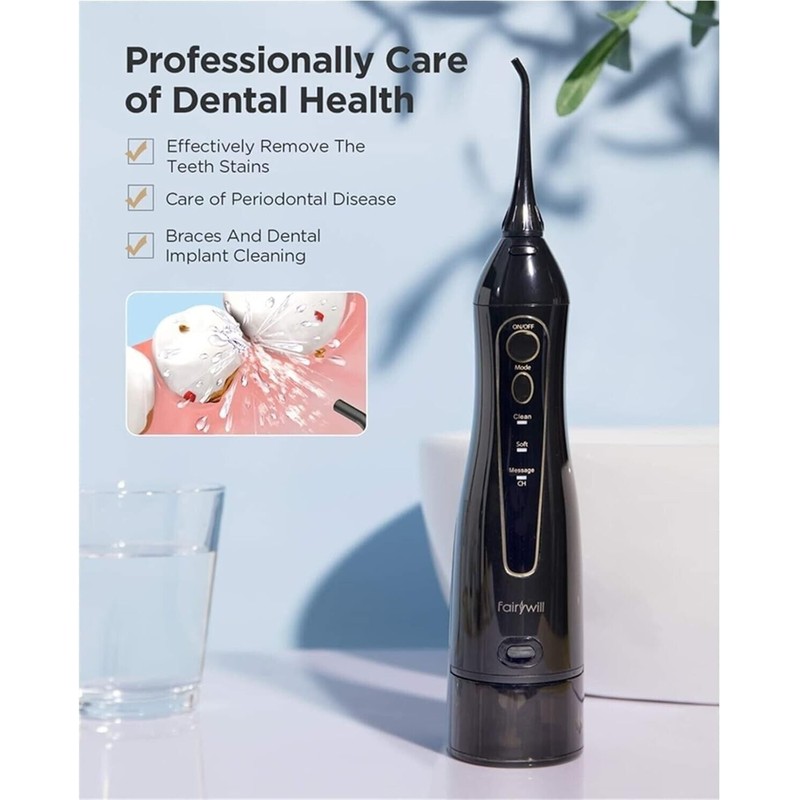 Fairywill Cordless Water Flosser & Toothbrush Dental Kit Oral Irrigator