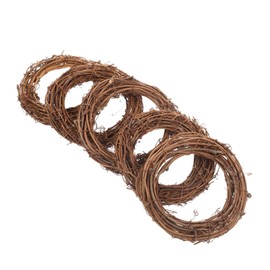 Tofficu 5pcs Christmas Grapevine Wreath Ring, 12cm Creative Christmas Woven Door Wreaths, Unique Garland DIY Xmas Ring Twig Wreath Base Props Wreath Frame for Front Door Cabinets Windows