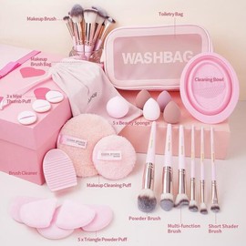MAANGE 37개 메이크업 브러시 세트 프리미엄 파운데이션 컨실 파우더 아이섀도우 합성 MAANGE 37-Piece Makeup Brush Set Premium Foundation Concealer Powder Eyeshadow Synthetic [Black]
